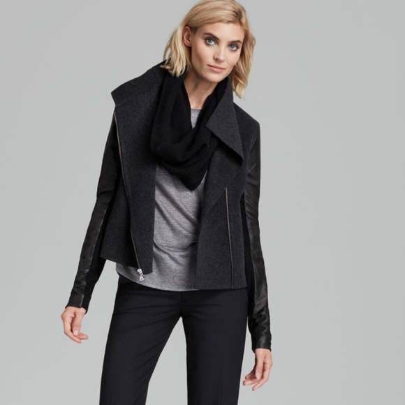 Vince Jackets & Blazers - Vince wool moto jacket leather sleeves